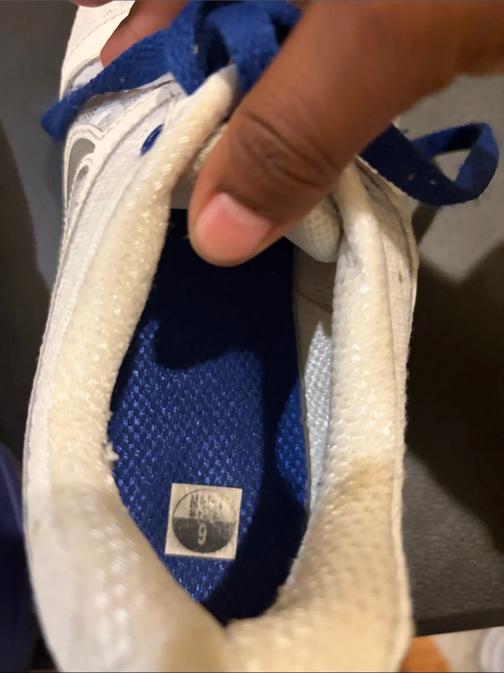 Nike White and Blue Men's Athletic Sneakers